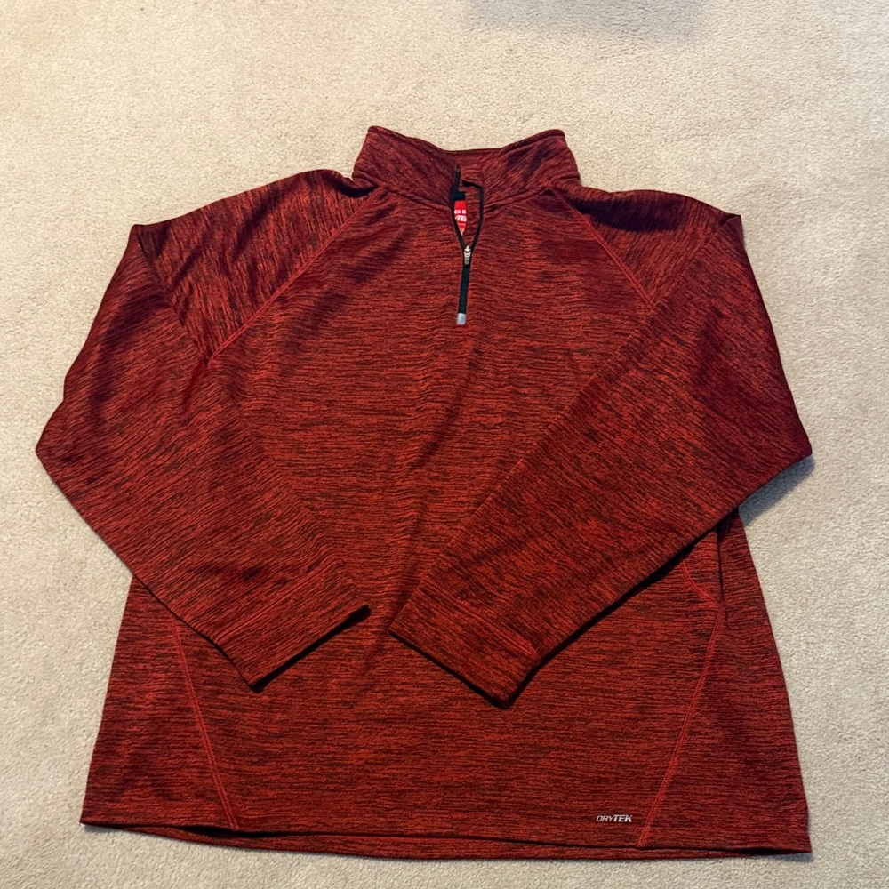 Tek Gear Maroon DryTek Quarter-Zip Top